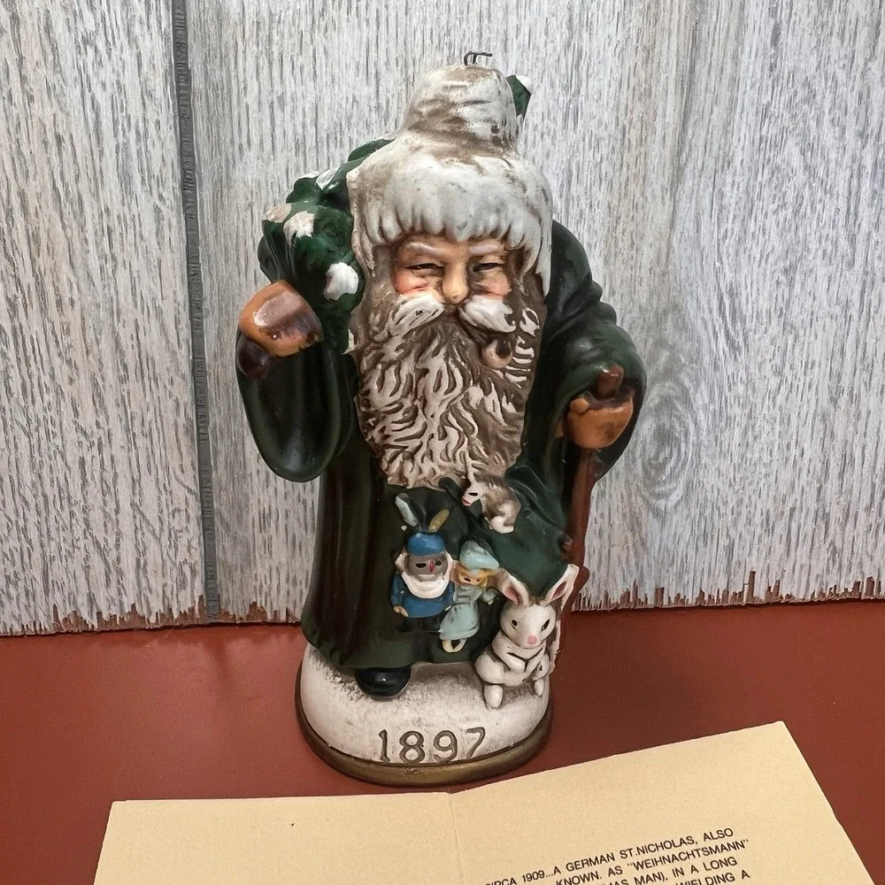 Vtg Memories of Santa Christmas Ornaments‎ In Box Hand Painted #8446